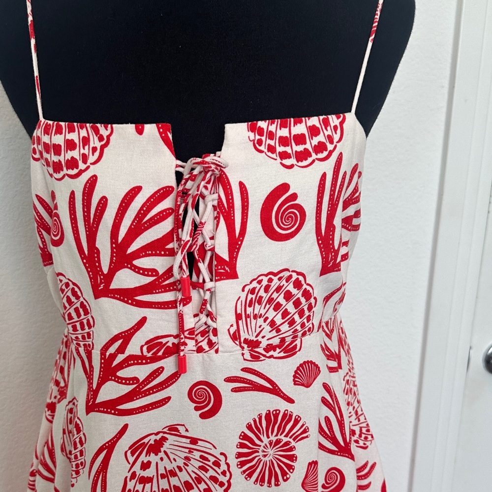 Calypso St. Barth Red & White Printed Spaghetti-Strap Maxi Dress - Picture 3 of 4